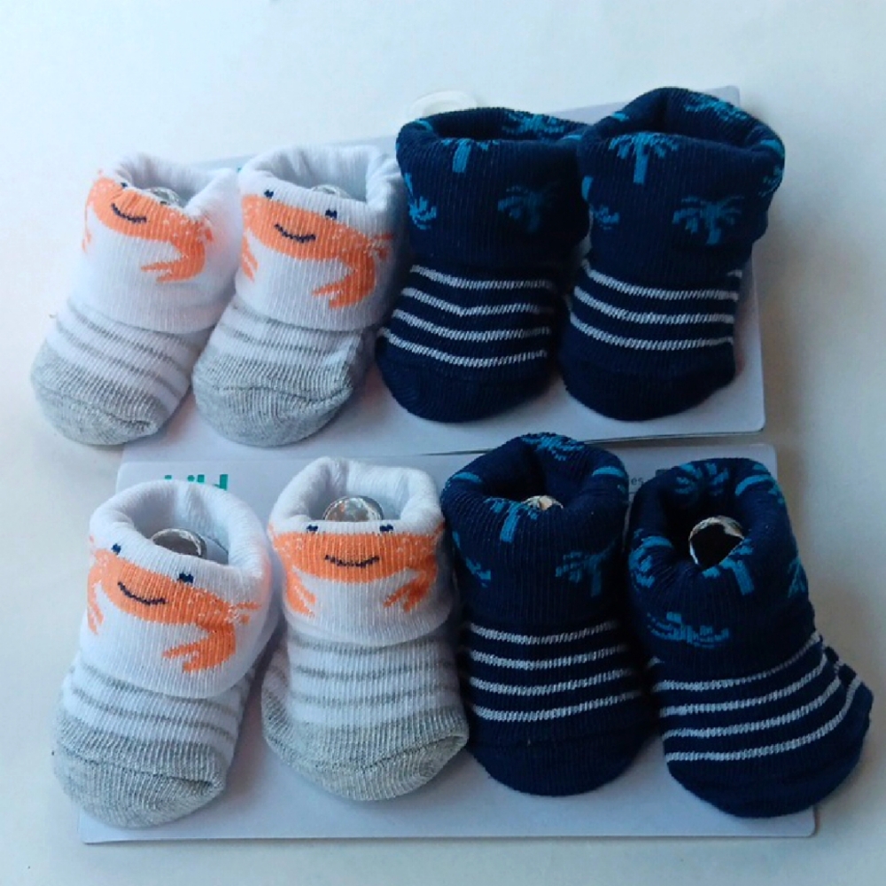CUTE  CRAB &  PALM TREE SRIPE BABY  SOCKS SET